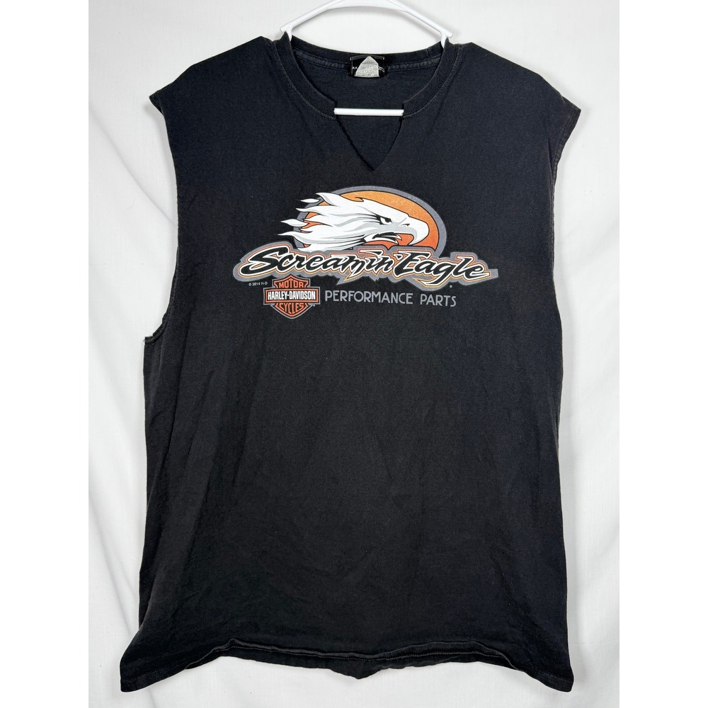 Harley-Davidson Mens XL Screamin Eagle Performance Parts Sleeveless Shirt Black